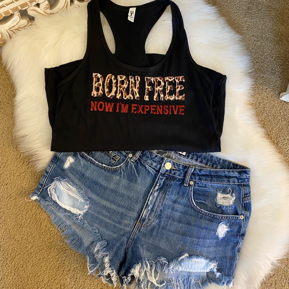 “Born Free Now I’m Expensive” Racer Back Tank